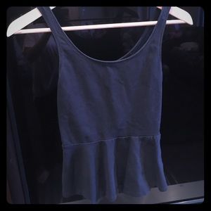 Black peplum style top